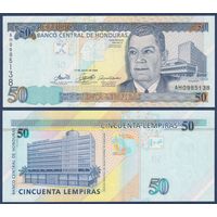 Гондурас, 50 лемпир 2006 г., P-94Aa (AH, президент Хуан Мануэль Гальвес, центробанк в Тегусигальпа), UNC