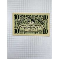 Нотгельд 10 пфеннигов Германия Ильзенбург-0501