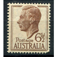 Австралия - 1951/52г. - король Георг VI, 6 1/2 - 1 марка - MNH, повреждён уголок перфорации [Mi 217]. #3-WB-65-B-1