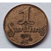 Латвия. 1 сантим 1932 года.