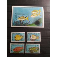 Британские Виргинские острова. 1990 г. Рыбы. Морская фауна.