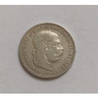 1 крона 1893 года. 835 пр.,Австрия . Франц Иосиф I.