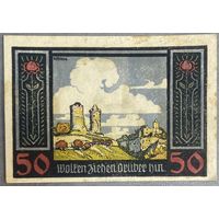 Нотгельд 50 пфеннигов 1921 год. Рудельсбург,. Веймарская республика