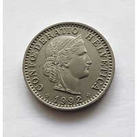 Швейцария 20 раппенов, 1992