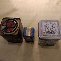3 жестяные чайные баночки (Китай) одним лотом.