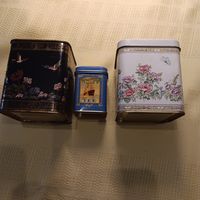 3 жестяные чайные баночки (Китай) одним лотом.