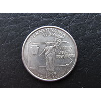 1\4 доллара,1999 Пенсильвания. США.