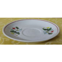 Блюдце эпохи СССР. Блюдце-1 Барановский фарфоровый завод , 1970-1990 гг(Барановка)