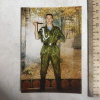 Фотография. Увлеченным униформистикой. Солдат в форме. Нарукавный знак образца 1996 г.