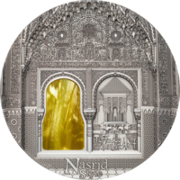 RARE Палау 10 долларов 2015г. Тиффани "Tiffany Art: Стиль Насридов. Nasrid Style". Монета в капсуле; подарочном футляре; сертификат; коробка. СЕРЕБРО 62,20гр.(2 oz).