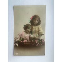 Старинная фотооткрытка- портрет- девочки. 01