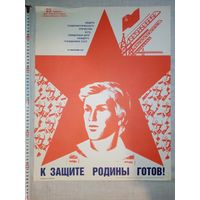 Плакат 23 Февраля 55х43 см худ. М. Цветов 1986 г СССР