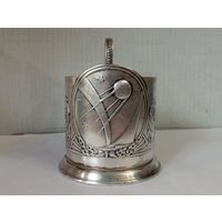 Мельхиоровый подстаканник " Спутник ".СССР.Клейма.