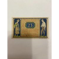 Нотгельд 25 пфеннигов 1921 год. Коммуна Ульхим. Веймарская республика - 2201