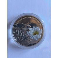 10 рублей Серебро 20 гр. из серии "Кветкі Беларусі" Кувшинка белая