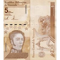 Венесуэла 5 боливаров образца 2021 года UNC pw115