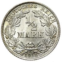 Германия 1/2 марки 1918