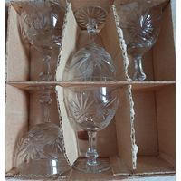 Набор фужеров, бокалов, хрусталь 5 шт.