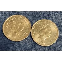 Гонконг 10 центов 1989 UNC
