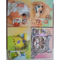 Картмаксимум 4 шт. Детская филателия. Домашние питомцы Фауна Беларусь 2025 **