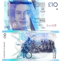 Гибралтар 10 фунтов образца 2016 года UNC p36