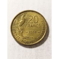 Франция 20 франков 1951