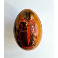 Яйцо пасхальное,  лаковая миниатюра "Борис и Глеб".