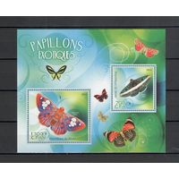 Бенин 2014 Фауна насекомые бабочки 1 блок MNH**