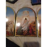 Складень Воскресение Христово на дереве отличный 16/30