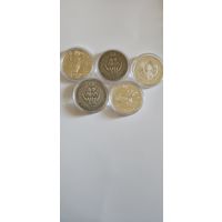Белорусские инвестиционные монеты 20р 5шт без мц.2005-06-07 год.
