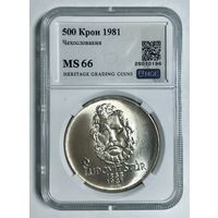 Редкий экземпляр! 500 крон 1981 Л. Штур Чехословакия ms 66