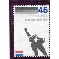 Нидерланды. 100 лет королевской конькобежной федерации. Конькобежец