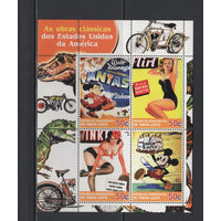 Живопись Восточный Тимор 2004** Уолт Дисней (Walt Disney) Герои мультфильмов, плакат Пин-Ап (pin-up girl)