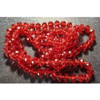 Бусы чехословакия рубиновое стекло длинная нитка распродажа коллекции