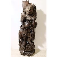 Антикварная скульптура из дерева. Китай, 19-начало 20 в. Budai, "Смеющийся Будда".