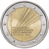 2 евро 2021 Португалия Председательство в Совете ЕС UNC из ролла
