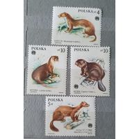Польша пушные звери 4шт