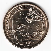 1 доллар США 2019 год Сакагавея Индейцы в космической программе двор D _состояние UNC