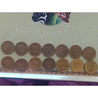 ПОЛНАЯ ПОГОДОВКА 1 грош Польша с 2001 по 2015 год   лот 8,     15 монеты