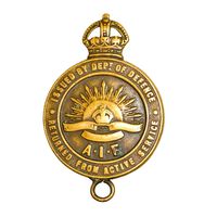 Австралия. Знак "Вернулся с действительной службы" для солдат и медсестер - участников ПМВ