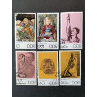 ГДР 1970 Полная серия марок "Неделя искусств ГДР" (спецгашение с клеем) Mi.1607-1612 каталог 4.00 евро