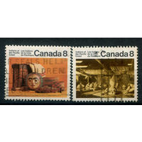 Канада - 1974г. - индейцы, искусство, жизнь, культура - 2 марки - полная серия, гашёные [Mi 547-548]. #3-WB-90-KB-1