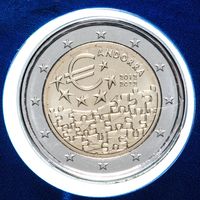 2 евро 2022 Андорра 10 лет Денежно-Кредитного соглашения между Андоррой и ЕС BU