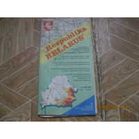Тапаграфічная карта з данымі радыяцыйнага забруджання