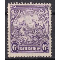 100.BrKCI. Великобритания. Колонии. Барбадос. Колониальная печать. Стандарт. 1938 г. 6P. Mi.#165A.