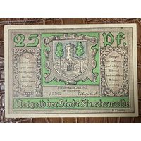 Нотгельд 25 пфеннигов 1921 год. Финстервальд. Веймарская республика