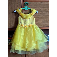 Платье с корсетом желтое-лимонное, нарядное на 4-6лет (р.98-122), б.у