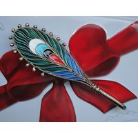 Брошь с эмалями "Перо" (СССР)