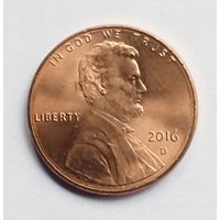 США 1 цент 2016 г. D