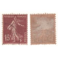 Франция (Mi) FR 184 15 сантим 1926 год Semeuse solid background (m24)